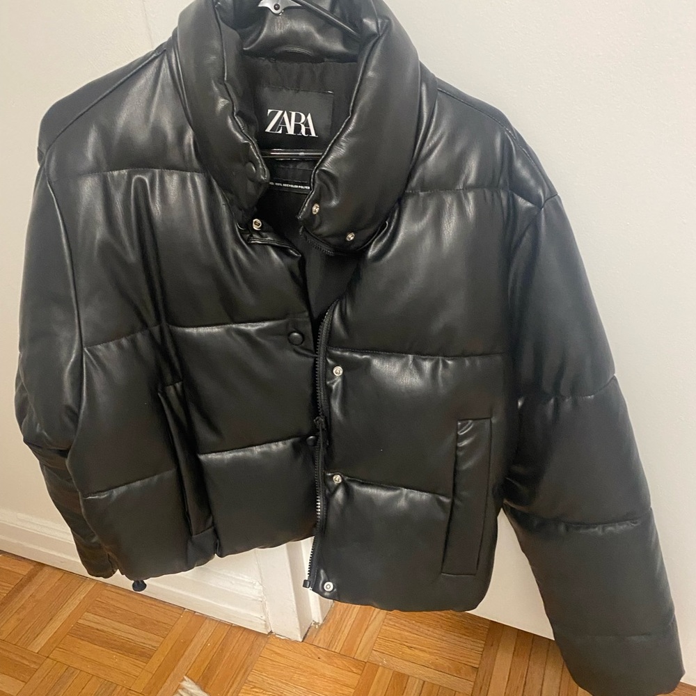Faux leather puffer from Zara